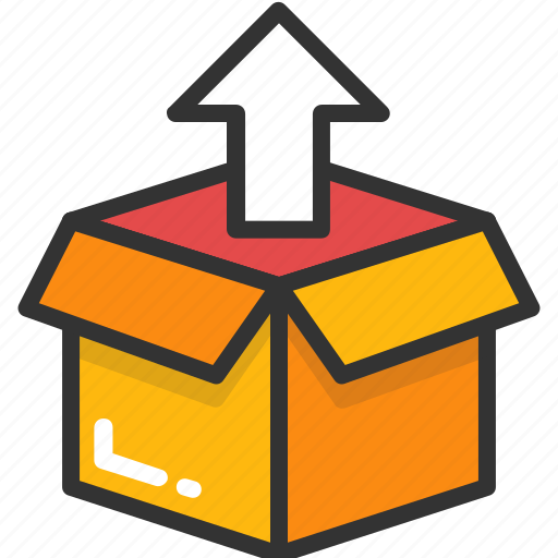 Delivery box, delivery package, open box, outbox, unpacked box icon - Download on Iconfinder