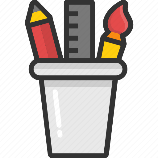 Office supplies, pencil case, pencil container, pencil holder, stationery icon - Download on Iconfinder