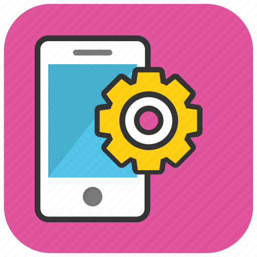 App development, mobile app, mobile configure, mobile settings, mobile with cog icon - Download on Iconfinder