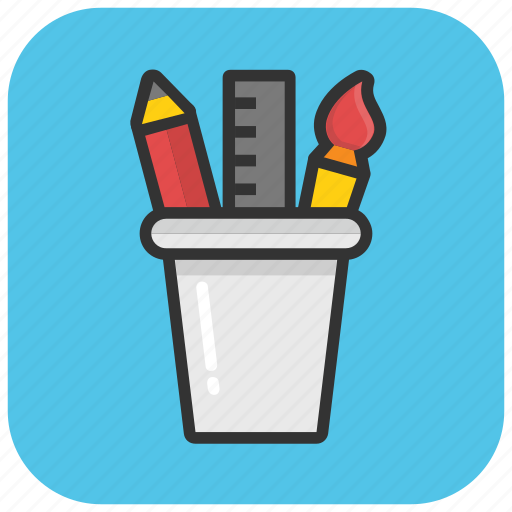 Office supplies, pencil case, pencil container, pencil holder, stationery icon - Download on Iconfinder