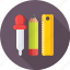 design tools, dropper, pencil, scale, stationery 