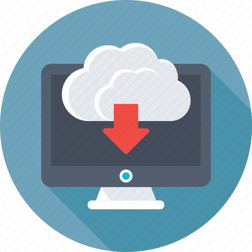 Cloud download, cloud network, computing, download, monitor icon - Download on Iconfinder
