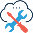 cloud management, preferences, screwdriver, spanner, tools