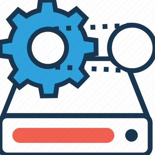 Cogwheel, data management, data processing, drive, processing icon - Download on Iconfinder
