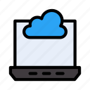 cloud, computing, database, laptop, notebook