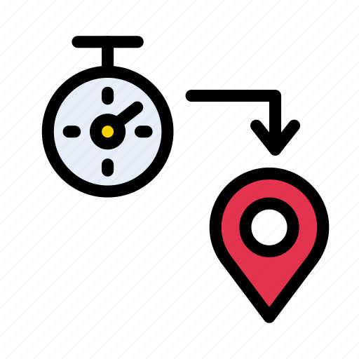 Deadline, location, map, marker, stopwatch icon - Download on Iconfinder