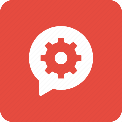 Bubble, chat, configuration, gear, message, settings icon - Download on Iconfinder