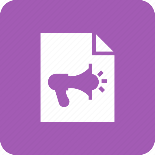 Announcement, document, extension, file, format, paper icon - Download on Iconfinder