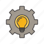 bulb, gear, idea, settings icon 