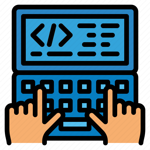 Coding, laptop, programmer, computer, typing icon - Download on Iconfinder