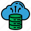 data, cloud, server, network, database 