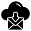 cloud, downloading, download, data, storage, letter, mail 
