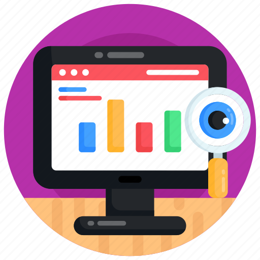 Business website, web monitoring, business monitoring, web analytics, website data view icon - Download on Iconfinder