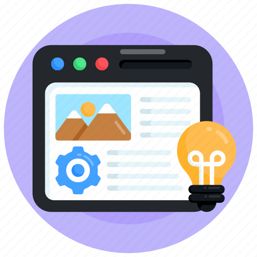 Creative website, website idea, web innovation, web content, website settings icon - Download on Iconfinder