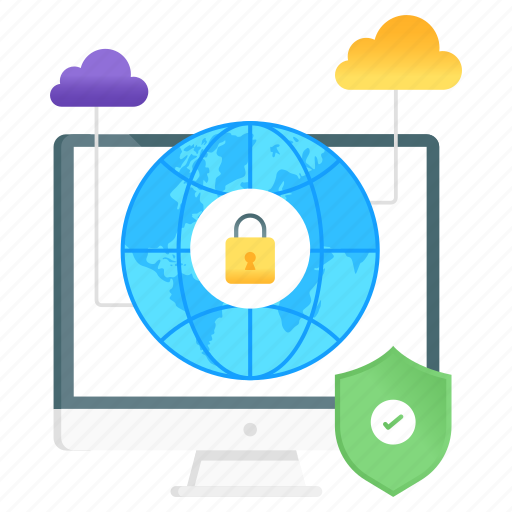 Network, security, network protection, cybersecurity, cloud protection, network security, cyber protection icon - Download on Iconfinder