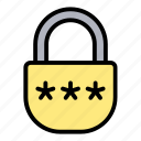 padlock, password, security, protection, lock