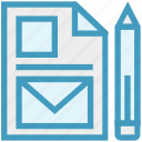 document, envelope, letters, papers, pen, sheets, web