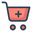 buy, cart, online, plus, shopping, trolley, web 