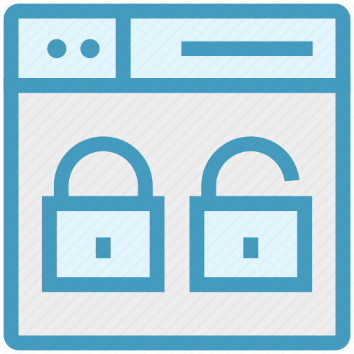 Browser, locked, page, unlocked, web, webpage, website icon - Download on Iconfinder