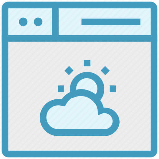 Browser, page, sun & cloud, weather, web, webpage, website icon - Download on Iconfinder