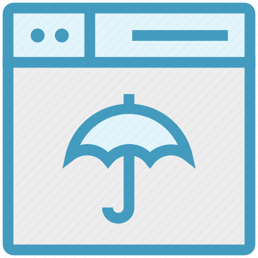 Browser, insurance, page, umbrella, web, webpage, website icon - Download on Iconfinder