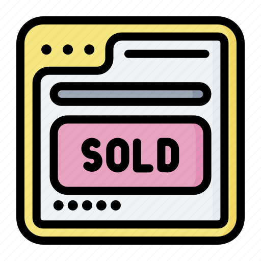 Sold, out, sign, label, badge icon - Download on Iconfinder