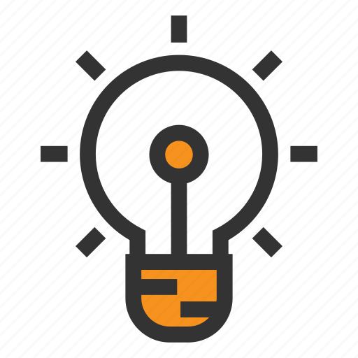 Bulb, faq, idea, lamp, light, office, orange icon - Download on Iconfinder
