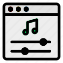 audio, browser, desktop, equalizer, music, play, website