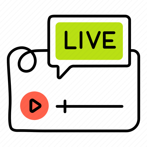 Live streaming, live broadcasting, live video, video message, video streaming icon - Download on Iconfinder