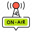 broadcasting, on air, live broadcasting, live streaming, broadcasting symbol