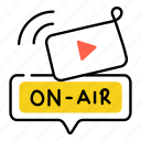 broadcasting, on air, live broadcasting, live streaming, broadcasting symbol