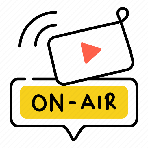 Broadcasting, on air, live broadcasting, live streaming, broadcasting symbol icon - Download on Iconfinder