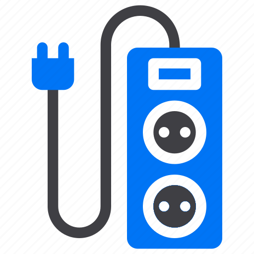 Home appliances, household, electronic, extension cable, plug, electricity, connector icon - Download on Iconfinder