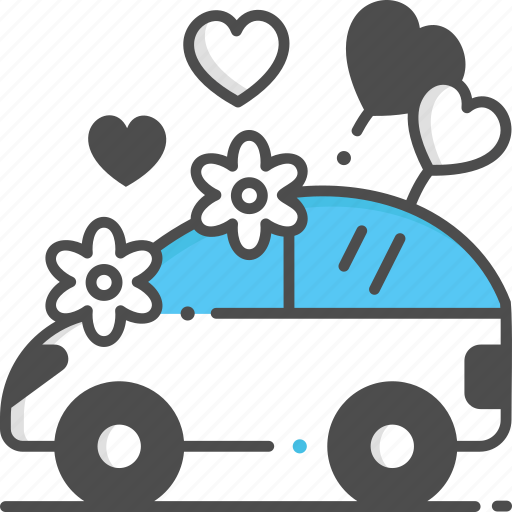 Car, wedding, honeymoon, heart, transport icon - Download on Iconfinder