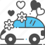 car, wedding, honeymoon, heart, transport 