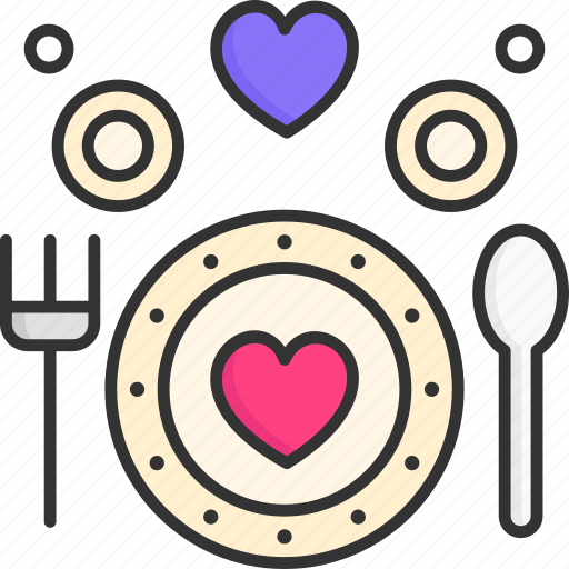Plate, wedding, romantic dinner, wedding dinner, valentines day, dish icon - Download on Iconfinder