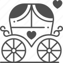 carriage, wedding, antique, love