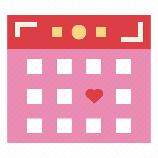 Calendar, date, heart, schedule icon - Download on Iconfinder