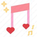hearts, musical, note, romantic, song