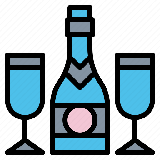 Alcohol, bottle, celebration, champagne, glass icon - Download on Iconfinder