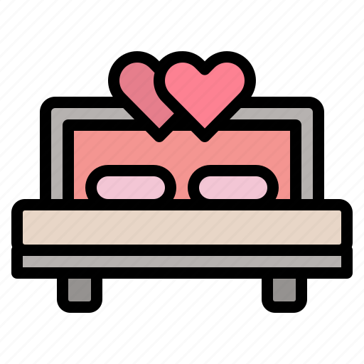Bed, furniture, romantic, wedding icon - Download on Iconfinder