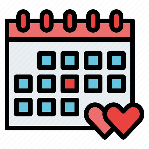 Calendar, date, day, heart, time, wedding icon - Download on Iconfinder