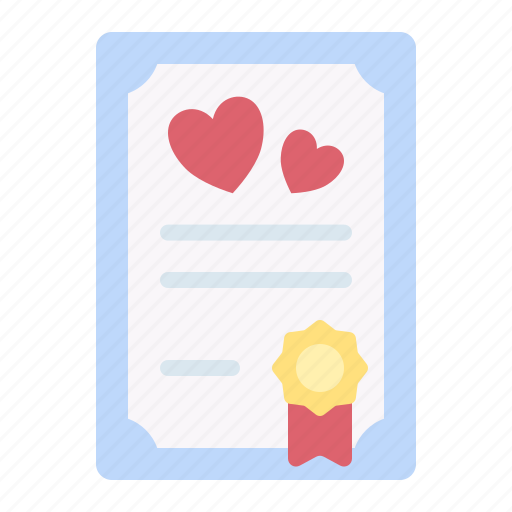 Certificate, marriage, wedding, agreement icon - Download on Iconfinder