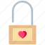 padlock, heart, security, love 