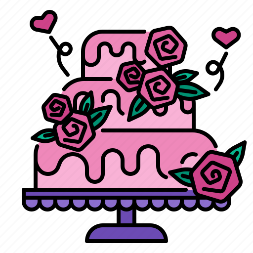 Wedding, cake, sweet, marriage, celebration, dessert, party icon - Download on Iconfinder