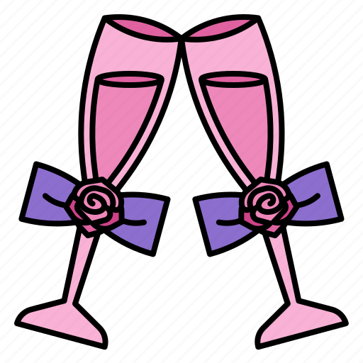 Wine, wedding, celebration, drink, glass, party, alcoho icon - Download on Iconfinder