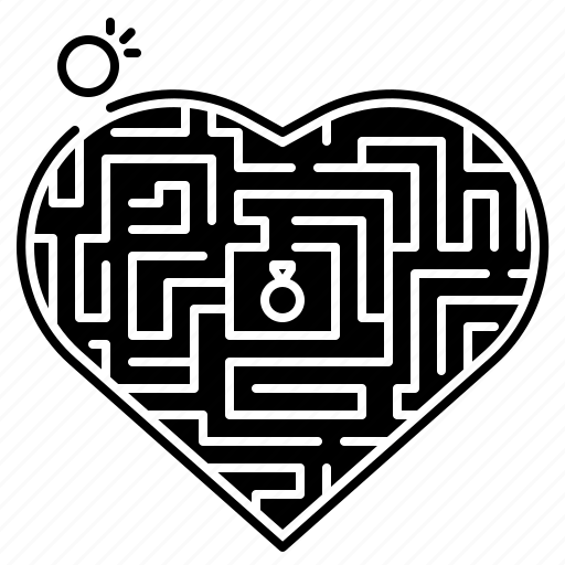 Love, labyrinth, maze, game, challenge, heart, wedding icon - Download on Iconfinder
