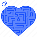 love, labyrinth, maze, game, challenge, heart, wedding