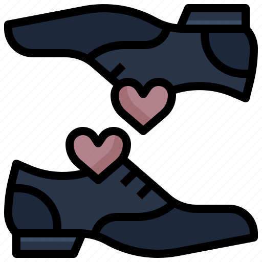 Men, shoe, footwear, elegant, wedding, hearts icon - Download on Iconfinder