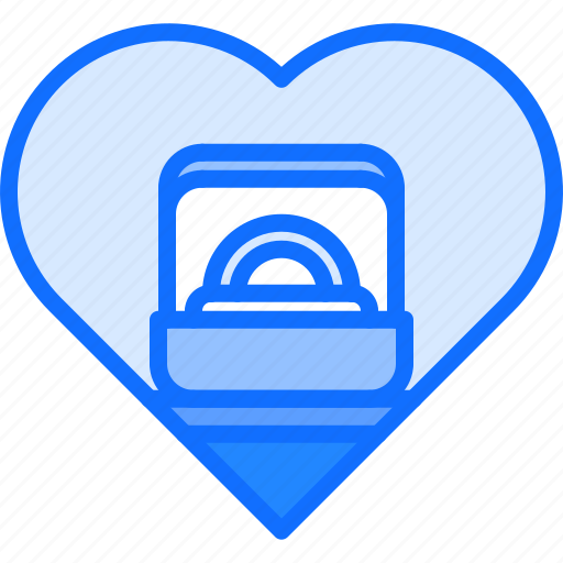 Heart, wedding, ring, box, love, married, family icon - Download on Iconfinder